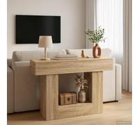 Sonoma Oak Console Table, 101 x 30 x 74 cm, Wood Composite Modern Side Table with Storage Space and Drawer for Hallway, Living Room, Bedroom, Office, Narrow Wall Table for Entrance Area