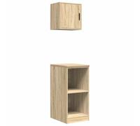 Sonoma Oak Garage Cabinets with Solid Wood Worktop 40 x 51 x 85 cm and Wall Cabinet 40 x 30 x 41 cm Versatile for Workshop, Warehouse, Garage, Office, Heavy Duty Pack of 2