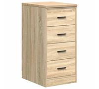 Sonoma Oak Garage Storage Cabinet with Solid Pine Worktop 40 x 51 x 85 cm 4 Drawers Maximum Load 60 kg for Workshop Office Warehouse Versatile Use