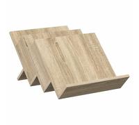 Sonoma Oak Magazine Rack Made of Wood Material 53 x 40 x 28.5 cm with 3 Board Shelves, Versatile Magazine Rack and Shelf for Living Room, Office, Hallway, Space Saving Organiser