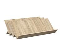 Sonoma Oak Magazine Shelf 90 x 53 x 28.5 cm with 3 Board Shelves, Magazine Stand and Storage for Living Room, Office, Hallway, Space-Saving and Versatile