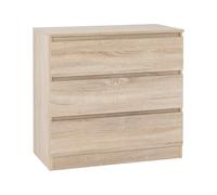 Seconique Malvern 3 Drawer Chest - Sonoma Oak Effect, Brown