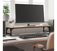 Sonoma Oak Monitor Stand Made of Wood 85 x 23 x 15.5 cm with Adjustable Legs Ergonomic Space Saving for Computer, Laptop, PC, Notebook, Office and Home Office