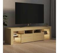 Vidaxl Tv Cabinet With Led Lights Sonoma Oak 140X36.5X40 Cm