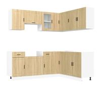 (sonoma oak) vidaXL 11 Piece Kitchen Cabinet Set Porto Old Wood Engineered Wood