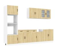 (sonoma oak) vidaXL 7 Piece Kitchen Cabinet Set Kalmar Grey Sonoma Engineered Wood