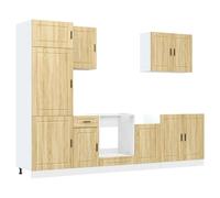 Kitchen Cabinet Set 7 Piece Cupboard Storage Cabinet Engineered Wood vidaXL