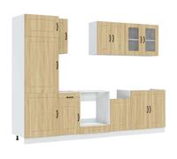 (sonoma oak) vidaXL 8 Piece Kitchen Cabinet Set Kalmar Sonoma Oak Engineered Wood