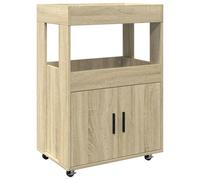 (sonoma oak) vidaXL Bar Cart Kitchen Trolley Rolling Cart Serving Cart Engineered Wood
