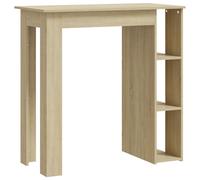 (sonoma oak) vidaXL Bar Table with Shelf Bar High Table Bistro Pub Table Engineered Wood