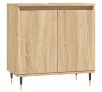 (sonoma oak) vidaXL Bathroom Cabinet Vanity Unit Cupboard High Gloss White Engineered Wood