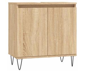 (sonoma oak) vidaXL Bathroom Cabinet Vanity Unit Highboard Cupboard White Engineered Wood