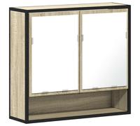 Mirror cabinet Sonoma oak 65x20x60cm Engineered wood & Metal Wall-mounted Slim