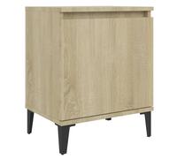(sonoma oak) vidaXL Bed Cabinet with Metal Legs Nightstand Side Table Bedroom Bed Table