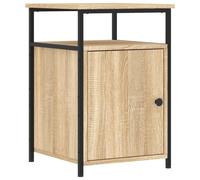 (sonoma oak) vidaXL Bedside Cabinet Bedside Table Side Table Smoked Oak Engineered Wood