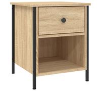 (sonoma oak) vidaXL Bedside Cabinet Bedside Table Telephone Table Black Engineered Wood