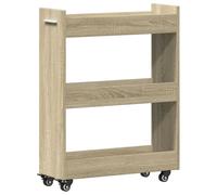 Cabinet with Wheels Storage Cart Hallway Side Table Engineered Wood vidaXL