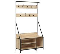 (sonoma oak) vidaXL Clothes Rack with Shoe Storage Garment Rack Clothes Rail Smoked Oak