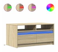 (sonoma oak) vidaXL Coffee Table with LED Lights Hall End Table Side Table Engineered Wood
