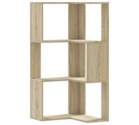 vidaXL Corner Bookcase 3-Tier Sonoma Oak 50x50x102 cm Engineered Wood