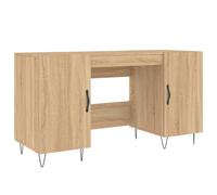 vidaXL Desk Sonoma Oak 140x50x75 cm Engineered Wood, Brown