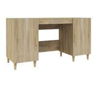 vidaXL Desk Sonoma Oak 140x50x75 cm Engineered Wood, Brown