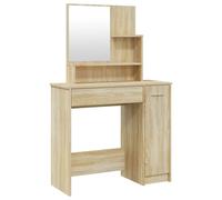 (Sonoma oak) vidaXL Dressing Table Makeup Table Vanity Desk Cosmetic Table with Mirror