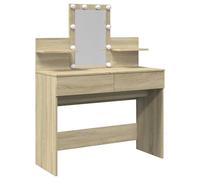 LED Light Dresser Desk Vanity Set with Makeup Mirror & Drawers Dressing Table