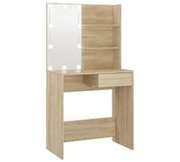 vidaXL Dressing Table with LED Sonoma Oak 74.5x40x141 cm Engineered Wood
