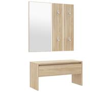 (Sonoma oak) vidaXL Hallway Furniture Set Living Room Bench and Coat Rack Engineered Wood