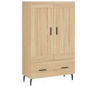 (sonoma oak) vidaXL Highboard Sideboard Storage Cabinet High Gloss White Engineered Wood