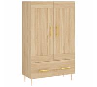 (sonoma oak) vidaXL Highboard Sideboard Storage Cabinet High Gloss White Engineered Wood