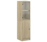 (sonoma oak) vidaXL Highboard with Glass Door Tall Sideboard Cupboard Home Storage Cabinet