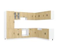 (sonoma oak) vidaXL Kitchen Cabinet Set 14 Piece Cabinet Cupboard Porto Engineered Wood