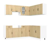 (sonoma oak) vidaXL Kitchen Cabinet Set Highboard Cabinet Storage Cupboard Engineered Wood