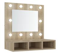 vidaXL Mirror Cabinet with LED Sonoma Oak 60x31.5x62 cm, Brown