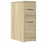 (sonoma oak) vidaXL Narrow Bathroom Cupboard with Wheels Cabinet Engineered Wood