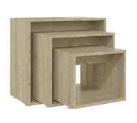 (sonoma oak) vidaXL Nesting Tables Living Room Side Table End Table 3 pcs Engineered Wood