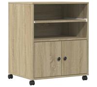 Printer Stand with Wheels Table File Desk Organiser Sonoma Oak vidaXL