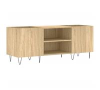 (sonoma oak) vidaXL Record Cabinet Record Storage Cabinet Sideboard White Engineered Wood