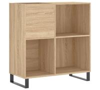 (sonoma oak) vidaXL Record Cabinet Record Storage Cabinet Sideboard White Engineered Wood
