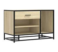 (sonoma oak) vidaXL Shoe Bench Black 80x40x53.5 cm Engineered Wood and Metal bench