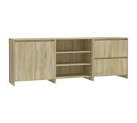 (sonoma oak) vidaXL Sideboard 3 Piece Engineered Wood Buffet Side Cabinet Multi Colours
