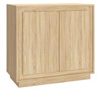 vidaXL Classic Sideboard Cabinet, Engineered Wood, Sonoma Oak Finish, 4 Compartments, Living Room/Bedroom Storage