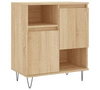 (sonoma oak) vidaXL Sideboard Storage Cabinet Cupboard High Gloss White Engineered Wood