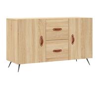 Sideboard Sonoma Oak 100x36x60 cm Engineered Wood with Drawer and Black Legs
