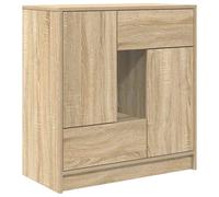 (sonoma oak) vidaXL Sideboard with Drawers and Doors Black Oak 70.5x34x74.5 cm