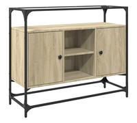 (sonoma oak) vidaXL Sideboard with Glass Top Storage Cupboard Side Cabinet Engineered Wood