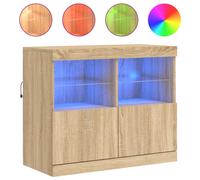 vidaXL Sideboard with LED Lights Sonoma Oak 81x37x67 cm