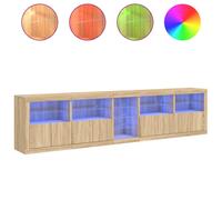 (sonoma oak) vidaXL Sideboard with LED Lights Cupboard Highboard Storage Cabinet Brown Oak